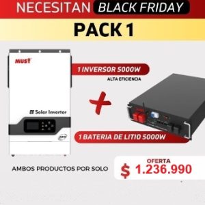 PACK INVERSOR 5KVA MAS BATERIA LITIO 5KW 48-100AH
